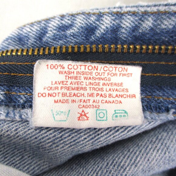 Vintage Levis 33/32 Red Tab Small e Leather Patch Faded Blue Jeans - Picture 6 of 7